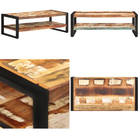 Tavolino da Salotto 120x60x40 cm in Legno Massello di Recupero - Tavolino in legno massello - Mobili in legno di recupero