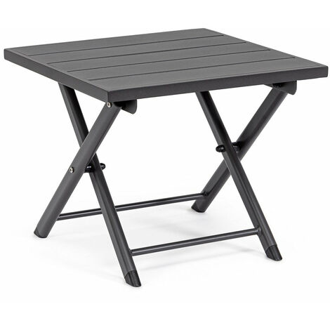 Tavolino da Salotto 44x43x36 cm in Alluminio Taylor Grigio Scuro