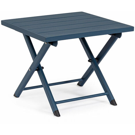 Tavolino da Salotto 44x43x36 cm in Alluminio Taylor Navy