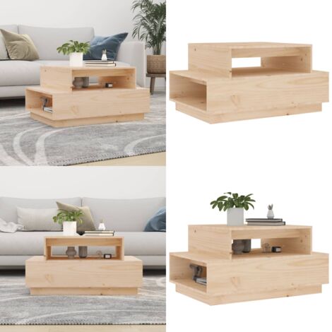 Tavolino da Salotto 80x55x40,5 cm in Legno Massello di Pino - Tavolino in pino - Tavolino in legno massello