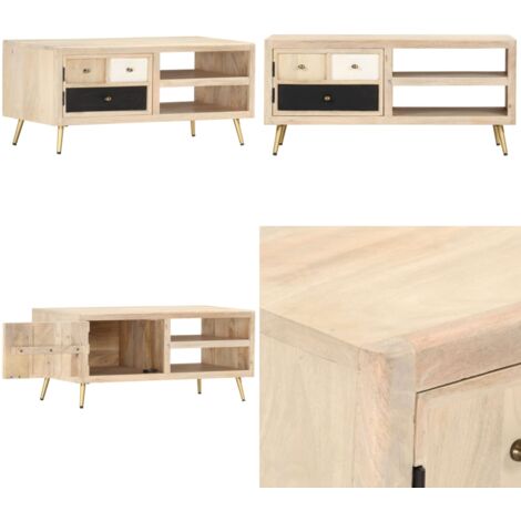 Tavolino da Salotto 90x45x40 cm in Legno Massello di Mango - Tavolino in legno - Tavolino in legno di mango