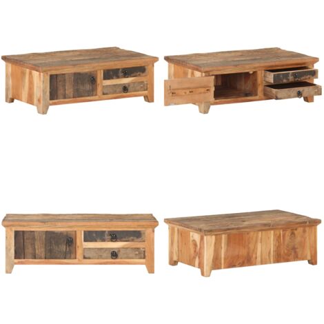 Tavolino da Salotto 90x50x31 cm in Legno Massello di Recupero - Tavolino in legno massello - Tavolino vintage