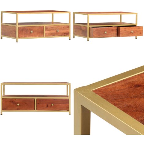 Tavolino da Salotto 90x50x40 cm in Legno Massello di Acacia - Tavolino vintage - Tavolino in acacia