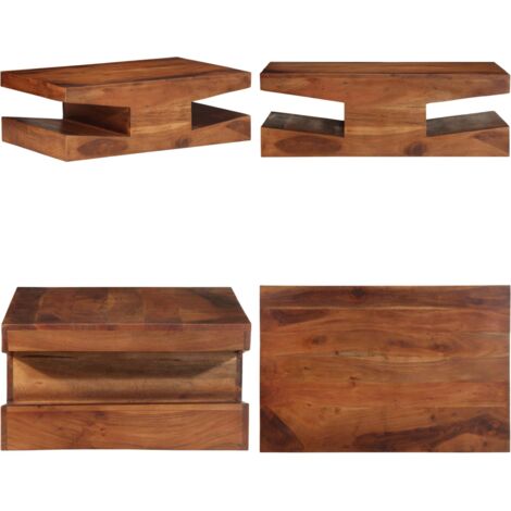 Tavolino da Salotto 90x60x30 cm Legno Massello di Acacia - Tavolino in acacia - Tavolino da salotto con ripostiglio