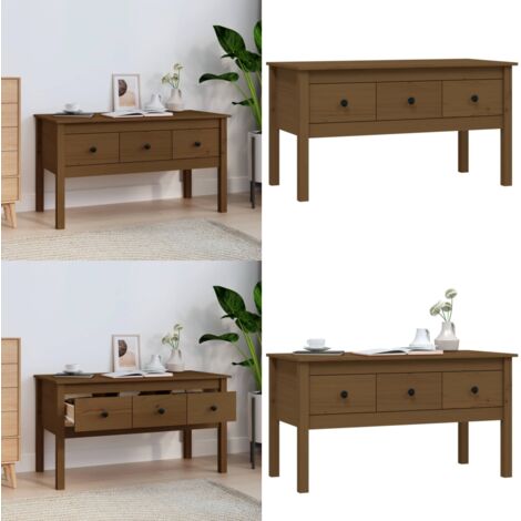 Tavolino da Salotto ambra 102x49x55cm in Legno Massello di Pino - Tavolino in legno - Tavolino in pino