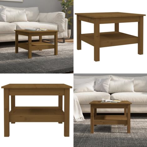 Tavolino da Salotto ambra 55x55x40 cm Legno Massello di Pino - Tavolo in legno - Tavolino in pino