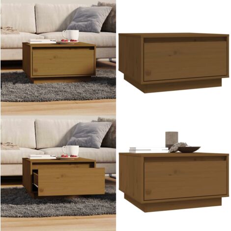 Tavolino da Salotto ambra 55x56x32 cm in Legno Massello di Pino - Tavolo in legno - Tavolo in pino