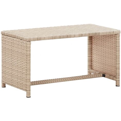 Tavolino da Salotto Beige 70x40x38 cm in Polyrattan