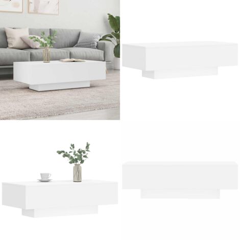 Tavolino da Salotto Bianco 100x49,5x31 cm in Legno Multistrato - Tavolino in legno multistrato - Tavolino moderno