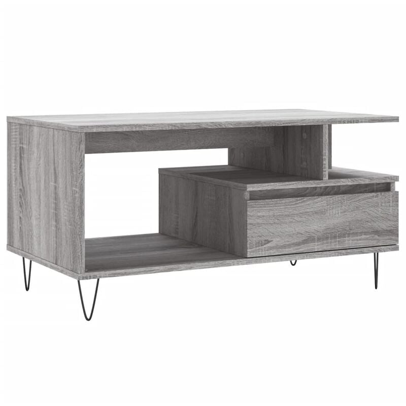 Tavolino da Salotto Grigio Sonoma 90x49x45 cm Legno Multistrato Vidaxl Grigio