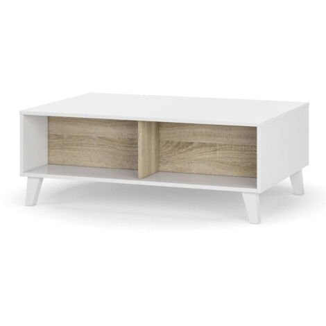 Tavolino da Salotto - Bianco Lucido 38x100x68h cm
