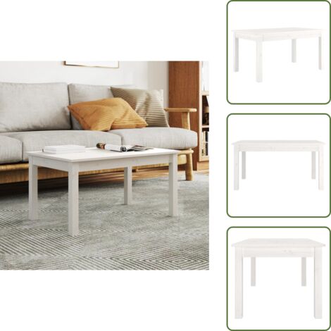 Tavolino da salotto bianco - vidaXL Tavolino da Salotto Bianco 80x50x40 cm Legno Massello di Pino -