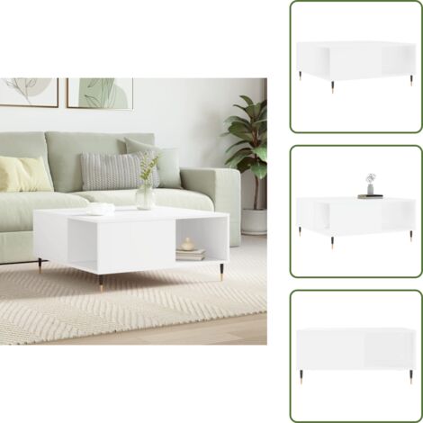 Tavolino da salotto bianco - vidaXL Tavolino da Salotto Bianco 80x80x36,5 cm in Legno Multistrato - Tavolino da salotto moderno