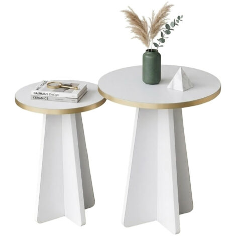 FineBuy Möbel zum Wohlfühlen FineBuy MONOBLOC - Tavolino da salotto, 60 x 60 x 35 cm, colore: Bianco lucido