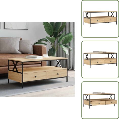 Tavolino da salotto con cassetti - vidaXL Tavolino da Salotto Rovere Sonoma 100x51x45cm Legno Multistrato - Tavolino da salotto con ripiano