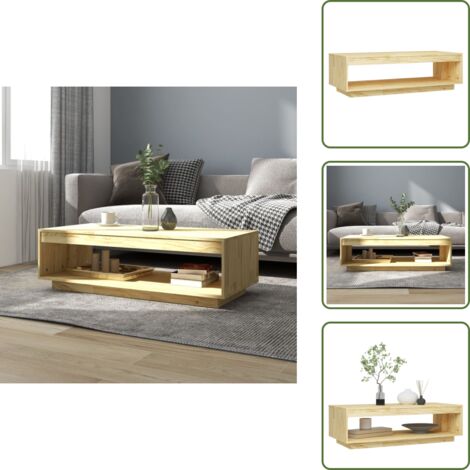 Tavolino da salotto con ripiano - vidaXL Tavolino da Salotto 110x50x33,5 cm in Legno Massello di Pino -