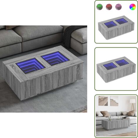 Tavolino da salotto con specchio - vidaXL Tavolino da Salotto con LED Infinity Rovere Sonoma 116x69x40 cm - Tavolino con LED Infinity