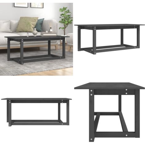 Tavolino da Salotto Grigio 110x55x45 cm Legno Massello di Pino - Tavolo da salotto - Tavolo in legno