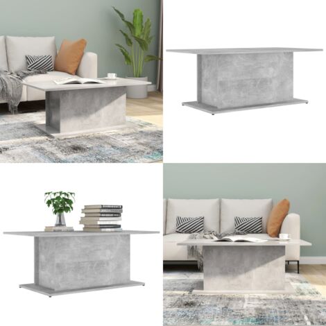 Tavolino da Salotto Grigio Cemento 102x55,5x40 cm in Truciolato - Tavolino in truciolato - Tavolino grigio cemento