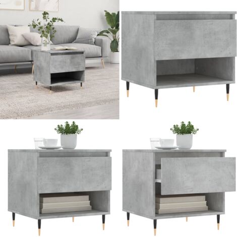 Tavolino da Salotto Grigio Cemento 50x46x50cm Legno Multistrato - Tavolino in legno - Tavolino grigio cemento