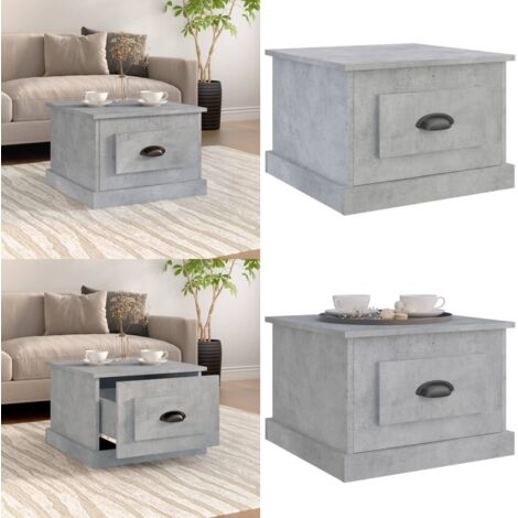Tavolino da Salotto Grigio Cemento 50x50x35cm Legno Multistrato - Tavolino in legno multistrato - Tavolino grigio cemento