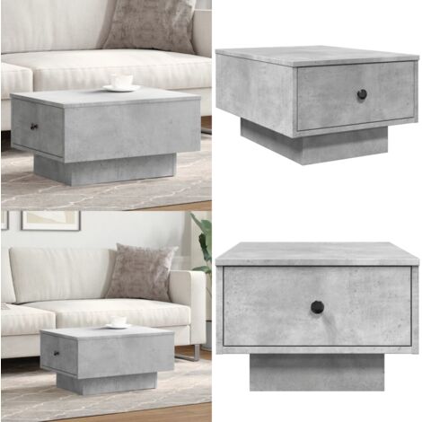 Tavolino da Salotto Grigio Cemento 60x45x31cm Legno Multistrato - Tavolino in legno multistrato - Tavolino grigio cemento