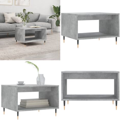 Tavolino da Salotto Grigio Cemento 60x50x40cm Legno Multistrato - Tavolino in legno - Tavolino grigio cemento