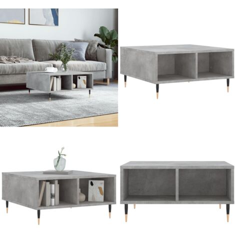 Tavolino da Salotto Grigio Cemento 60x60x30cm Legno Multistrato - Tavolino in legno multistrato - Tavolino grigio cemento