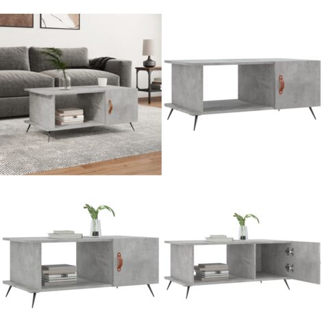 Tavolino da Salotto Grigio Cemento 90x50x40cm Legno Multistrato - Tavolino in legno - Tavolino grigio cemento