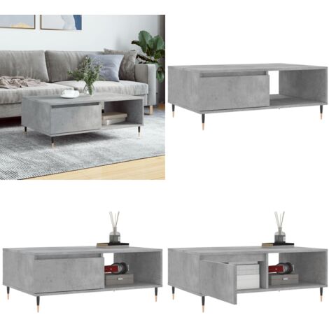 Tavolino da Salotto Grigio Cemento 90x60x35cm Legno Multistrato - Tavolino in legno multistrato - Tavolino grigio cemento