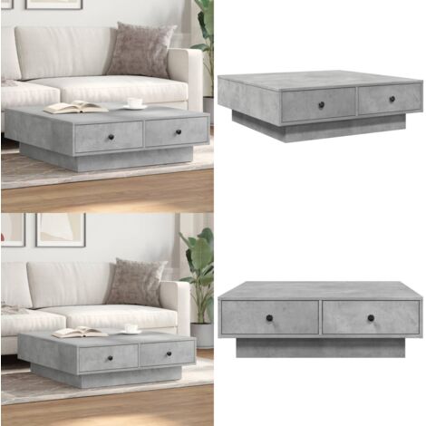 Tavolino da Salotto Grigio Cemento 90x90x28cm Legno Multistrato - Tavolino in legno multistrato - Tavolino grigio cemento