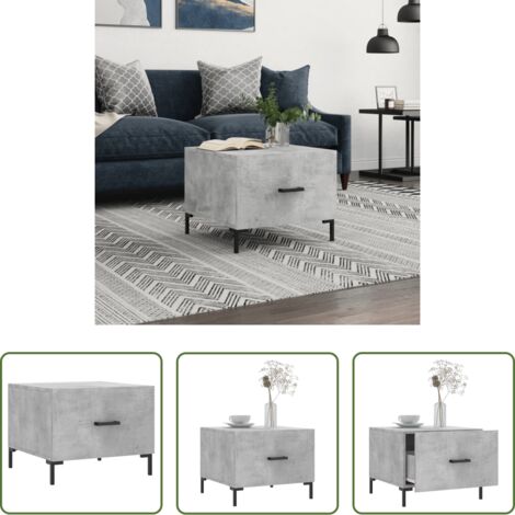 Tavolino da salotto grigio cemento -  Tavolino Salotto Grigio Cemento 50x50x40 cm Legno Multistrato