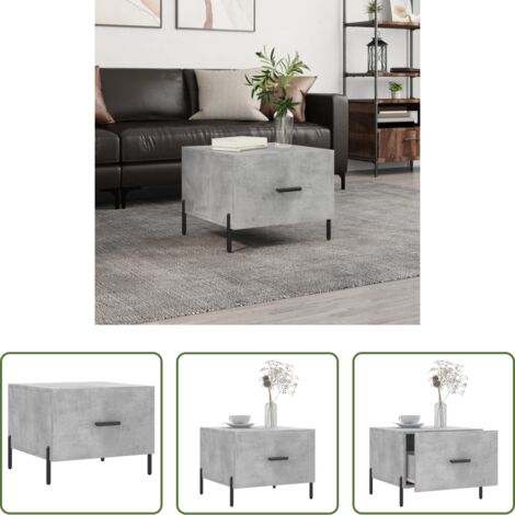 Tavolino da salotto grigio cemento -  Tavolino Salotto Grigio Cemento 50x50x40 cm Legno Multistrato