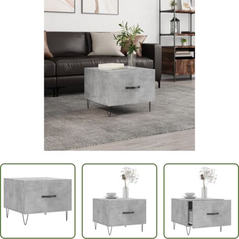 Tavolino da salotto grigio cemento -  Tavolino Salotto Grigio Cemento 50x50x40 cm Legno Multistrato
