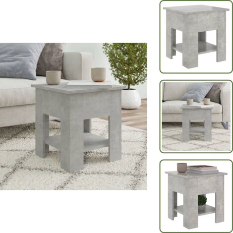 Tavolino da salotto grigio cemento - vidaXL Tavolino da Salotto Grigio 40x40x42 cm in Legno Multistrato -