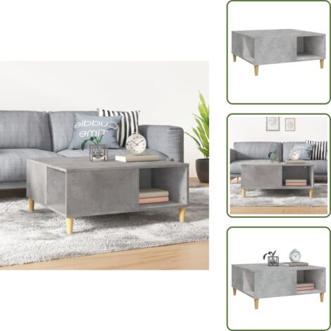 Tavolino da salotto grigio cemento - vidaXL Tavolino Salotto Grigio Cemento 80x80x36,5 cm Legno Multistrato -