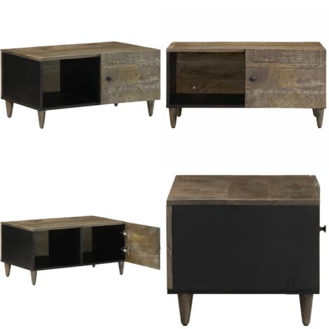 Tavolino da Salotto Grigio Chiaro 80x50x40 cm Legno di Mango - Tavolino da soggiorno - Tavolino da divano