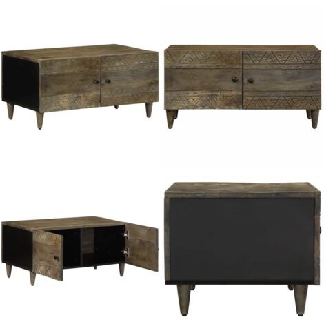 Tavolino da Salotto Grigio Chiaro 80x50x40 cm Legno di Mango - Tavolino da soggiorno - Tavolino da divano