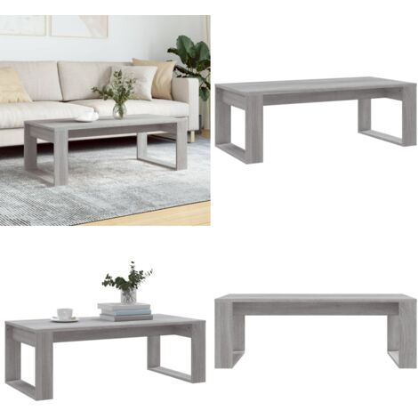 Tavolino da Salotto Grigio Sonoma 102x50x35cm Legno Multistrato - Tavolino in legno multistrato - Tavolino moderno