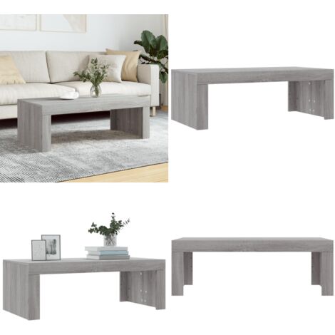 Tavolino da Salotto Grigio Sonoma 102x50x36cm Legno Multistrato - Tavolino in legno multistrato - Tavolino moderno