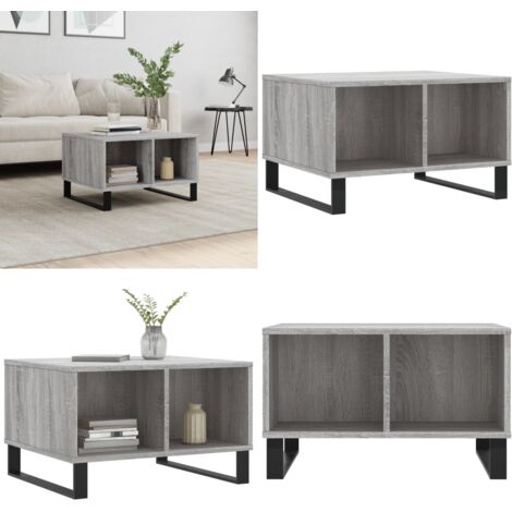 Tavolino da Salotto grigio sonoma 60x50x36,5 cm in Multistrato - Tavolino in legno multistrato - Tavolino moderno