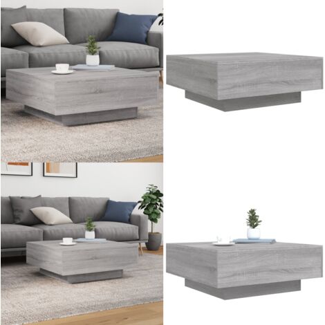 Tavolino da Salotto Grigio Sonoma 80x80x31 cm Legno Multistrato - Tavolino moderno - Tavolino da divano