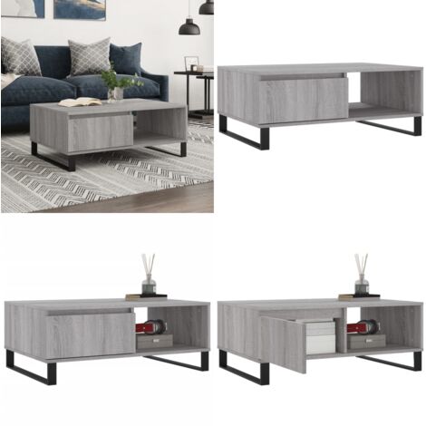 Tavolino da Salotto Grigio Sonoma 90x60x35 cm Legno Multistrato - Tavolino in legno multistrato - Tavolino grigio