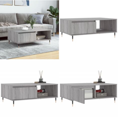 Tavolino da Salotto Grigio Sonoma 90x60x35 cm Legno Multistrato - Tavolino in legno multistrato - Tavolino grigio