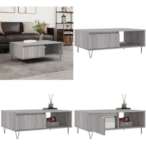 Tavolino da Salotto Grigio Sonoma 90x60x35 cm Legno Multistrato - Tavolino in legno multistrato - Tavolino grigio