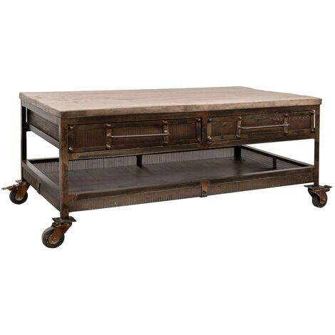 tavolino da salotto in legno di Mango 110x60x50 marrone laccato HEAVY INDUSTRY 222