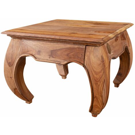 MASSIVMOEBEL24 tavolino da salotto in legno di Sheesham / palissandro 120x120x40 marrone laccato OPIUM #633 - marrone chiaro