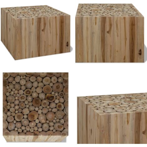 Tavolino da Salotto in Legno di Teak Autentico 50x50x35 cm - Tavolino da caffè in legno - Tavolino in legno teak