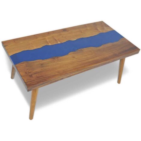 Tavolino da Salotto in Legno di Teak e Resina 100x50x40 cm vidaXL