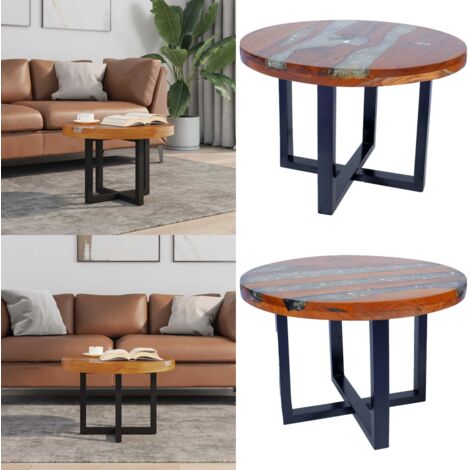 Tavolino da Salotto in Legno di Teak e Resina 60 cm - Tavolino in teak - Tavolino in resina